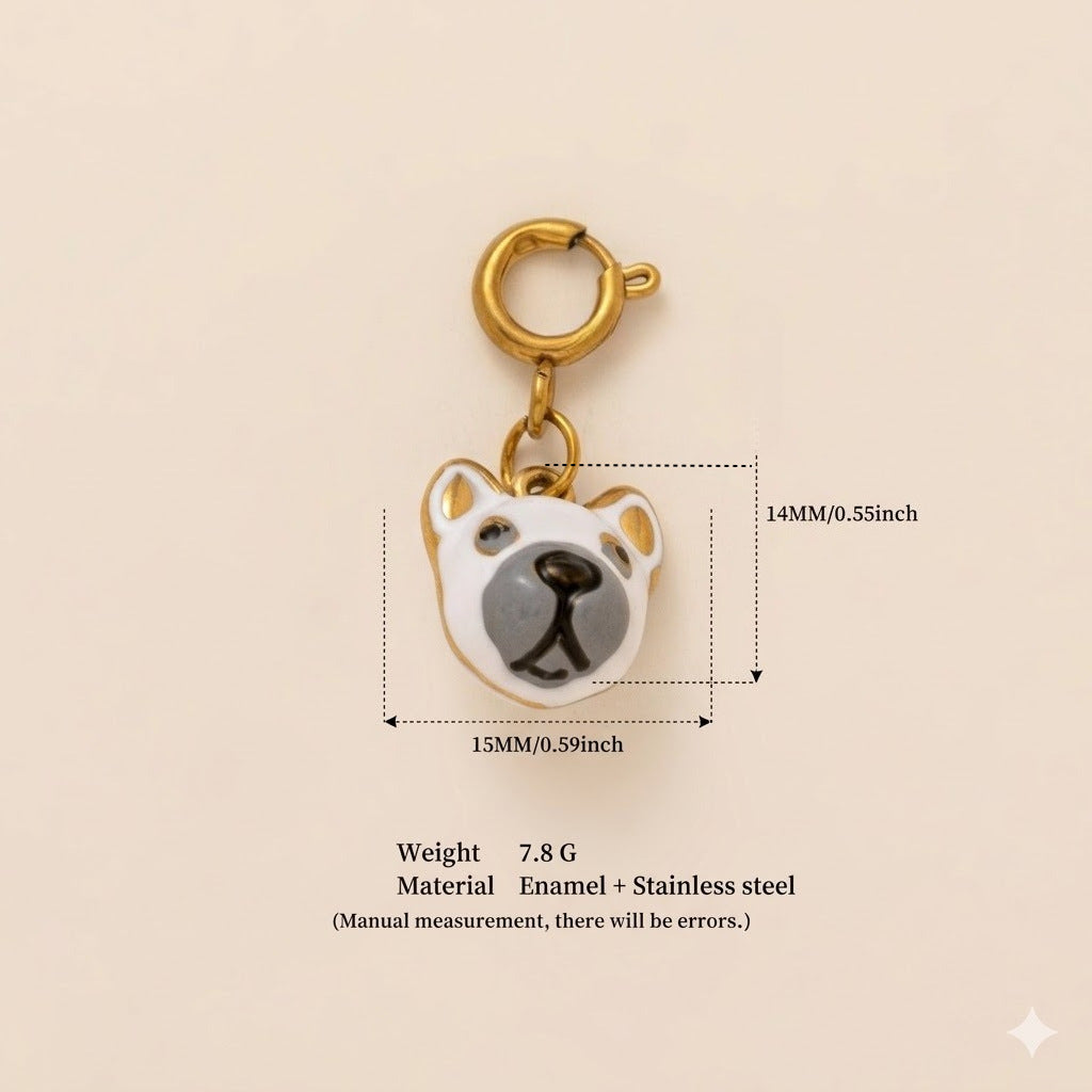 Vintage 18K Gold Plated Stainless Steel Animal Pendant Charm Bar for Women