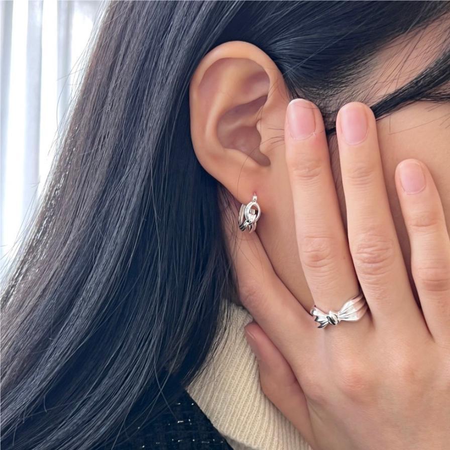 Minimalist Geometric Letter Stud Earrings in 925 Sterling Silver with Gold Plating