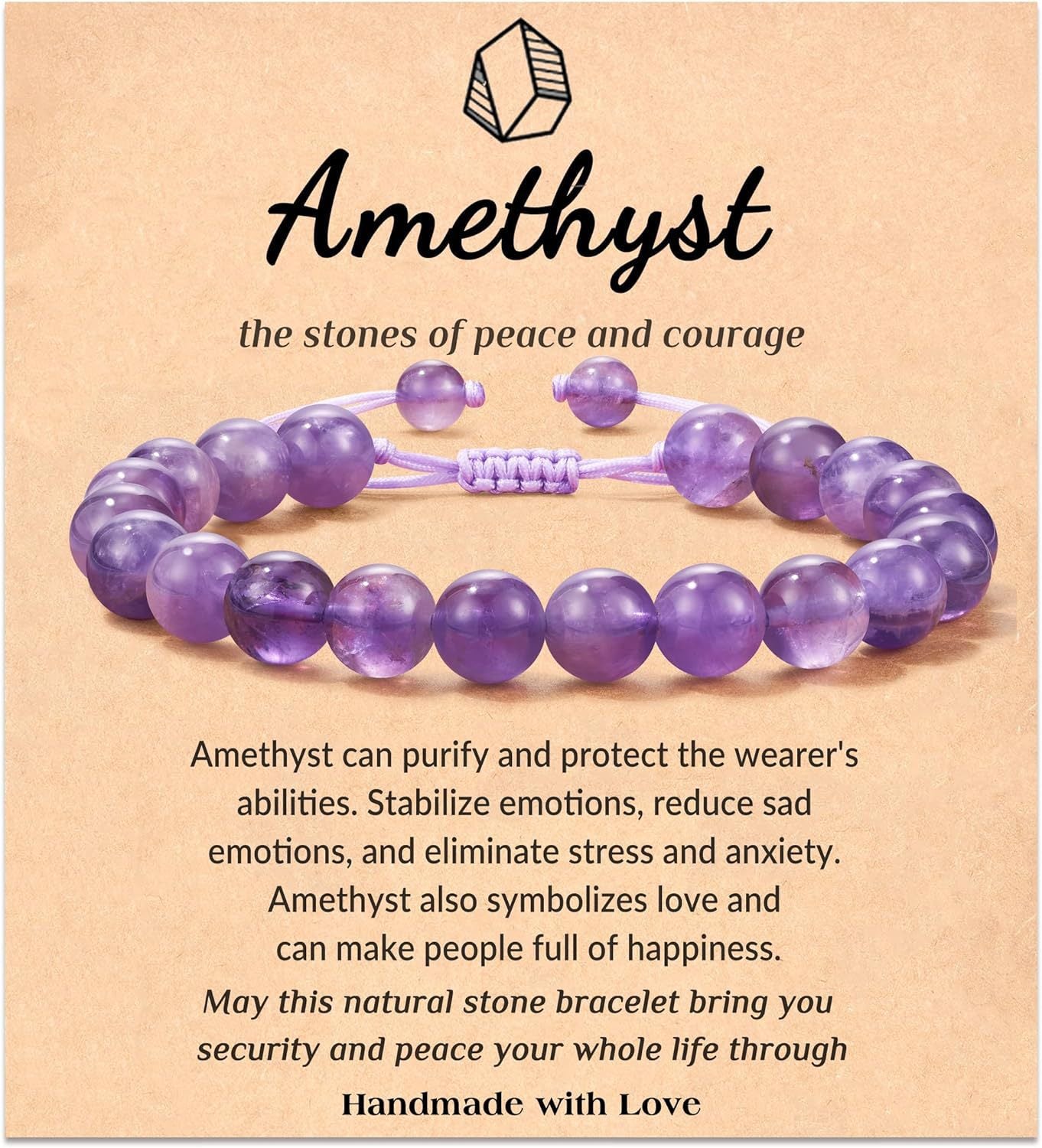 Sweet Geometric Natural Stone Beaded Bracelet with Agate and Crystal for Unisex