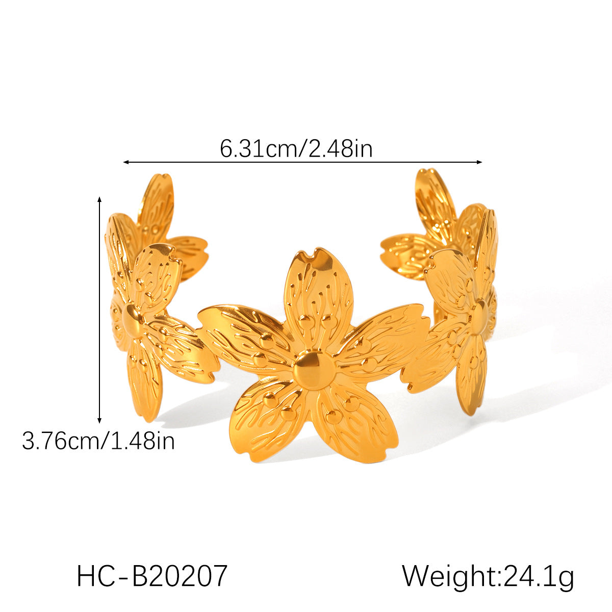Bracciale rigido minimalista da donna con fiocco e apertura, in acciaio inossidabile placcato oro 18K