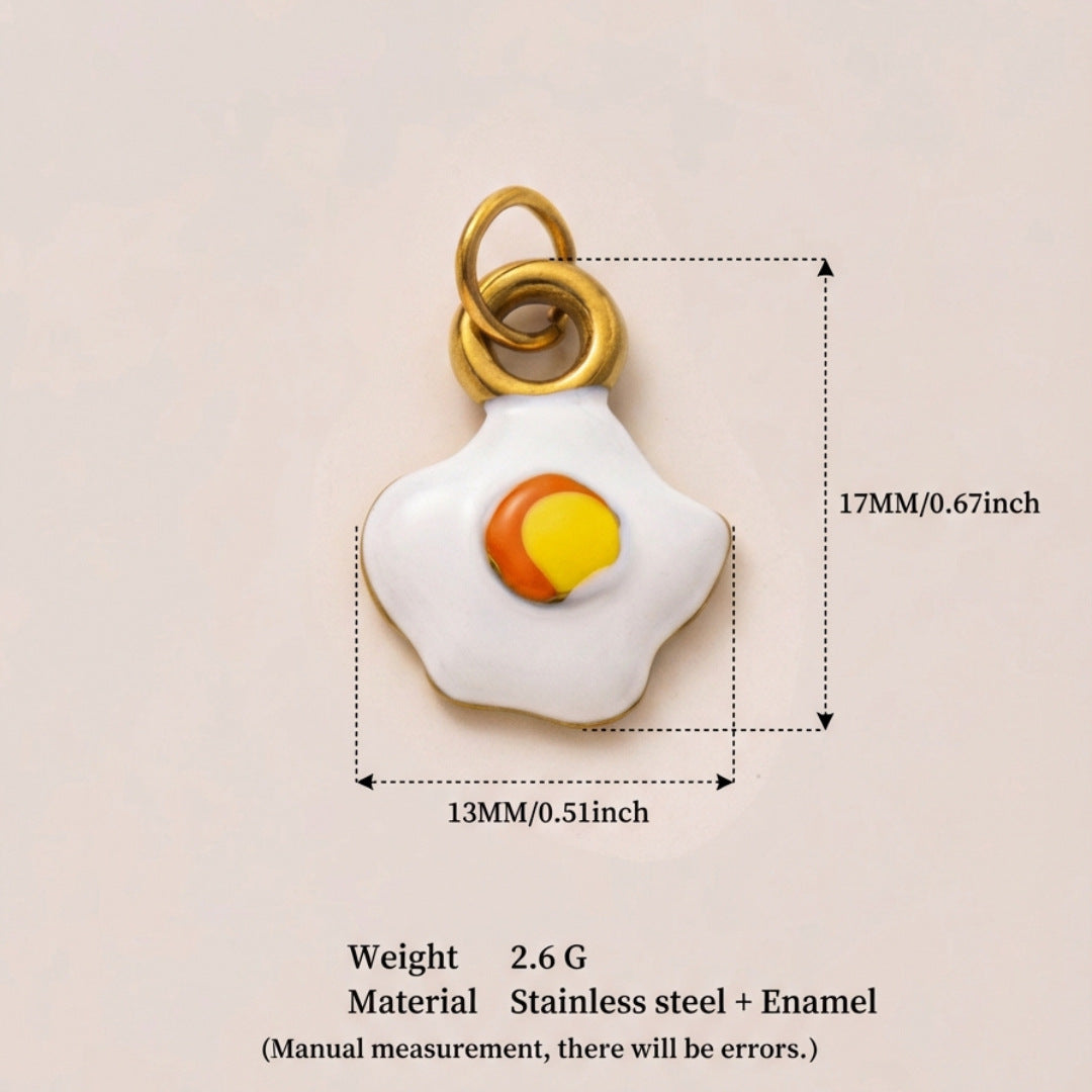 Vintage Stainless Steel PVD Gold Plated Mushroom Pendant Charm Bar