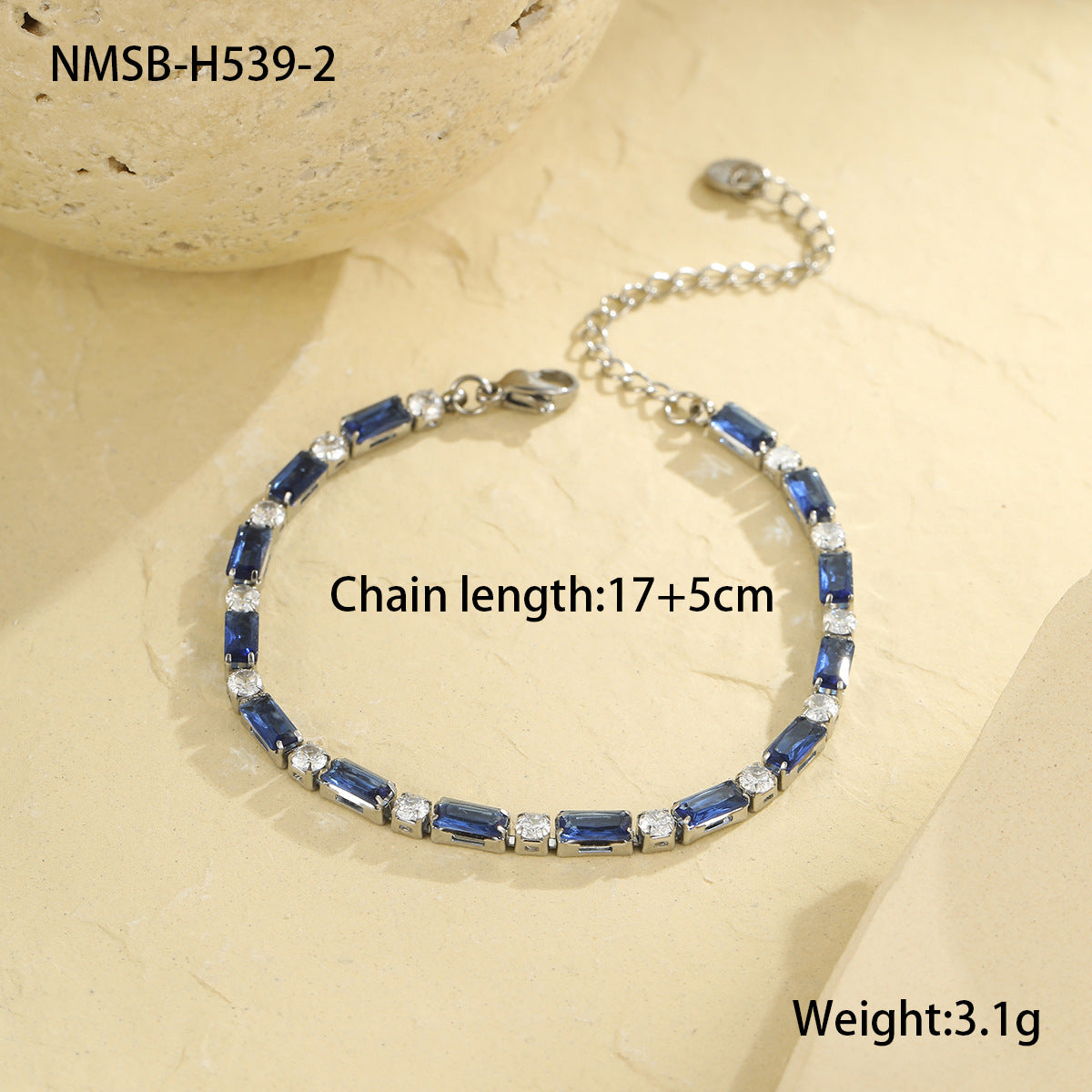 Fashionable Geometric Stainless Steel Bracelet for Women with Colorful Zirconia Plating Elegant Minimalist Everyday Jewelry