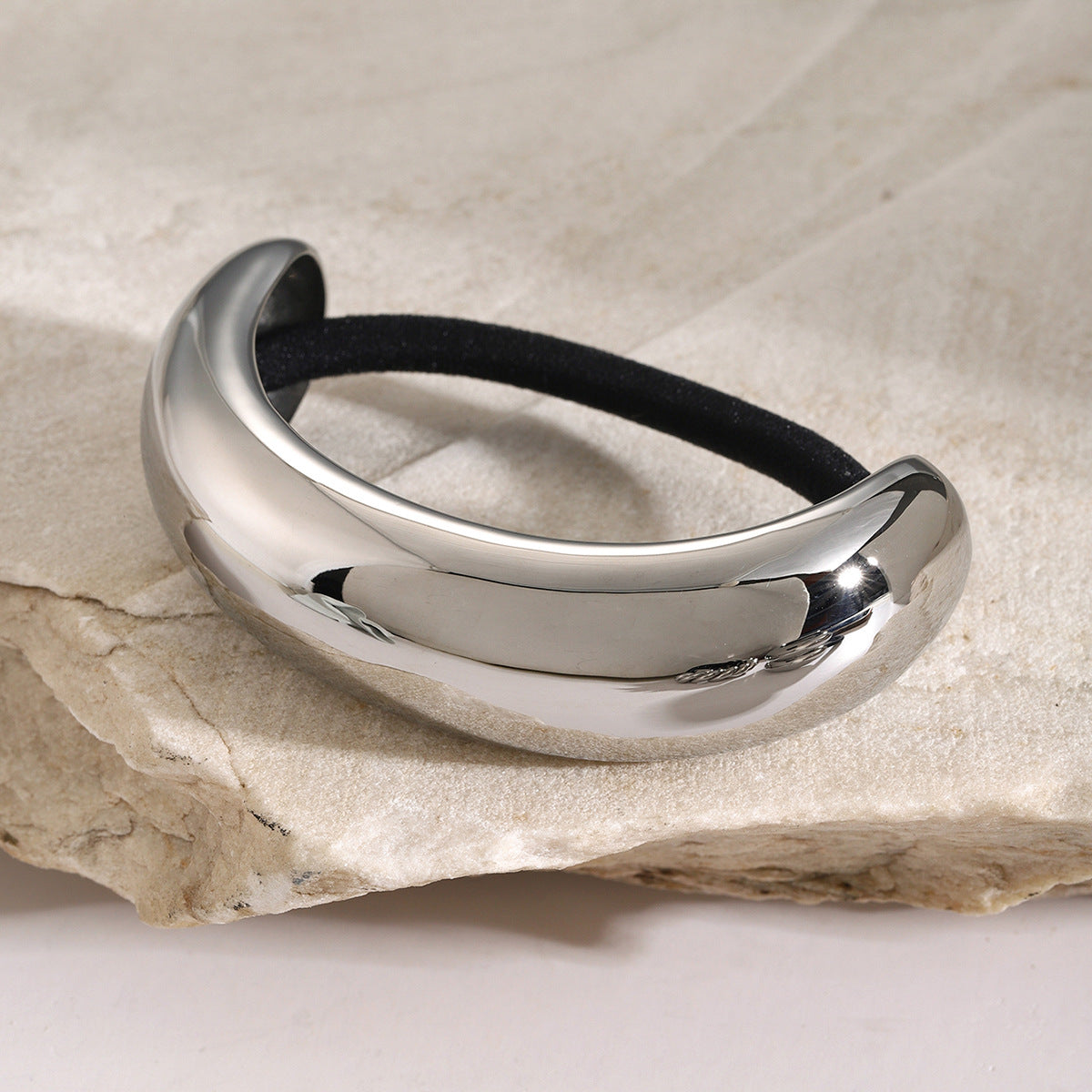 Minimalist U-Shaped Stainless Steel Hair Tie with Plated Finish for Ponytail and Daily Wear