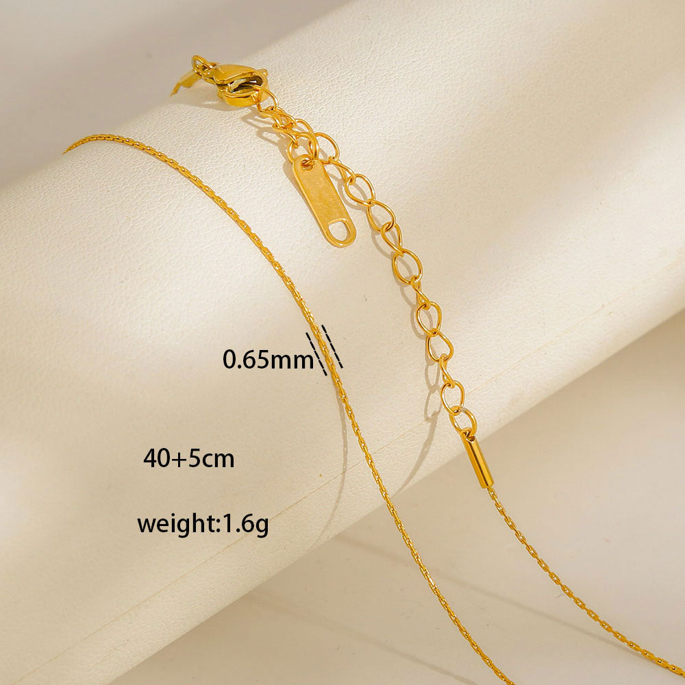 Collana con Ciondoli Geometrici Minimalisti in Acciaio al Titanio Placcato con Nappe, Charm Fai da Te per Donne