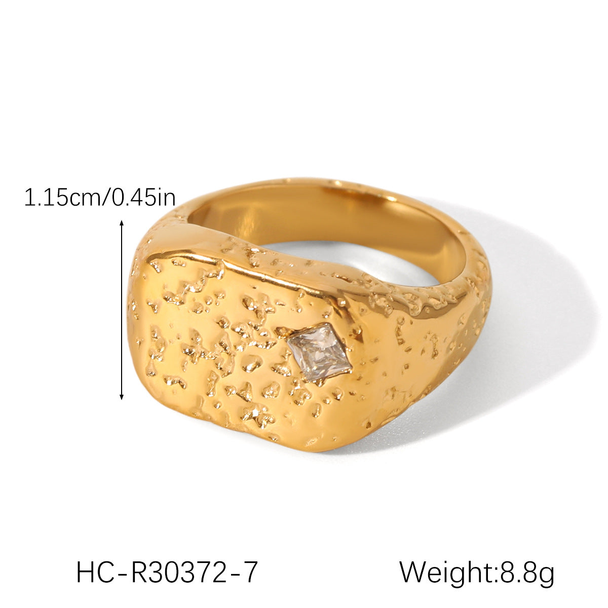 Minimalist Geometric Stainless Steel Ring for Women with 18K Gold Plating Titanium Steel Finish