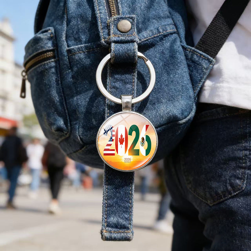 Portachiavi commemorativo in lega di zinco Coppa del Mondo 2026 Regalo creativo
