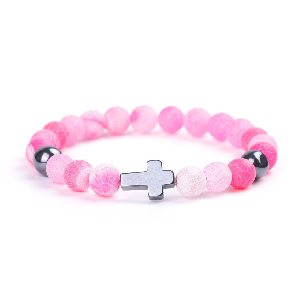 Sweet Geometric Agate Beaded Bracelet Unisex Elastic String