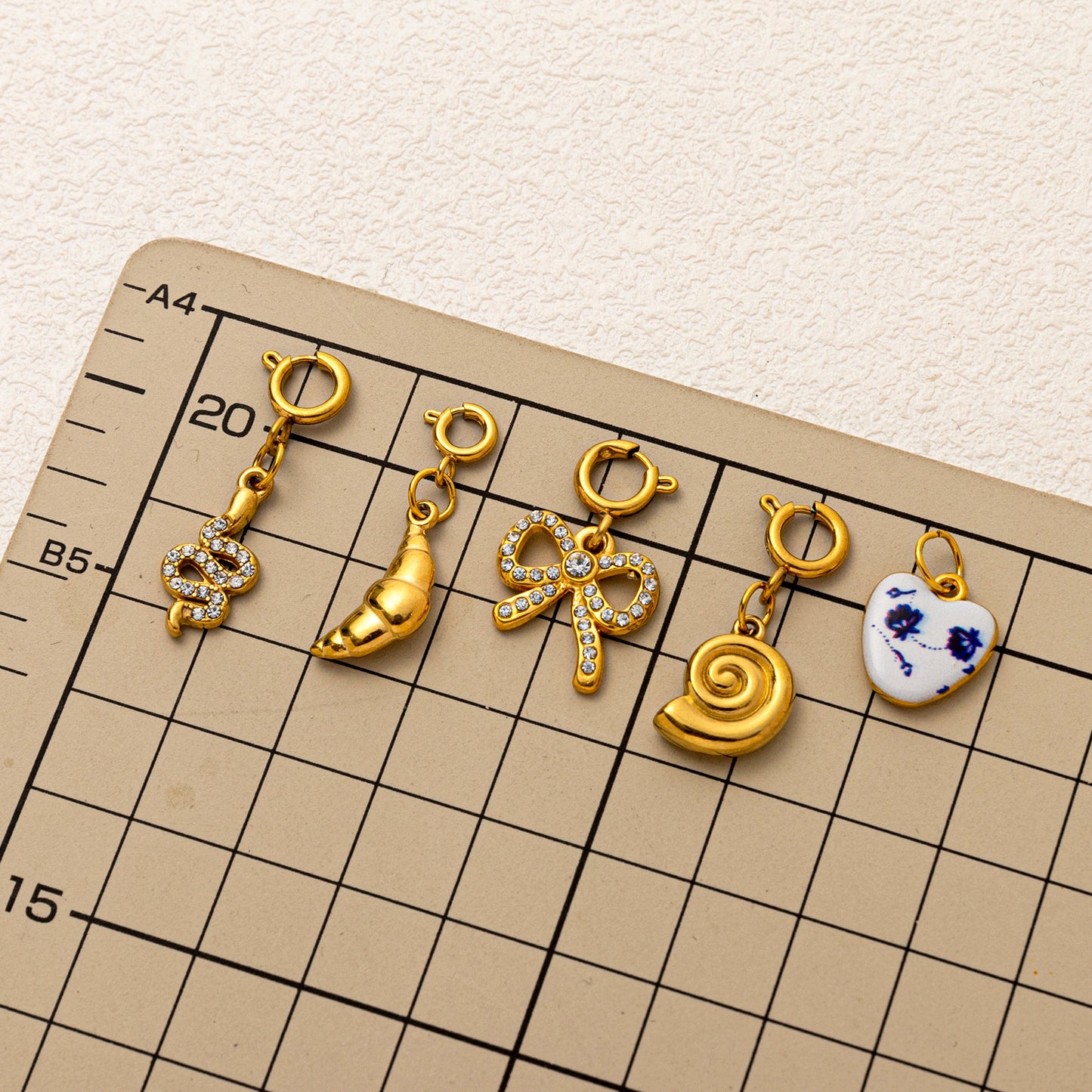 Minimalist Stainless Steel PVD Gold Plated DIY Charm Bar Pendant