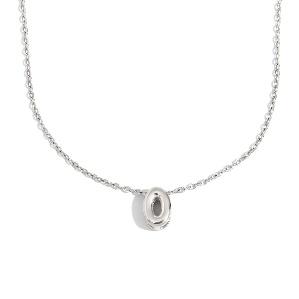 Fashionable Minimalist Letter Pendant Necklace in Stainless Steel with 18K Gold Plating for Women