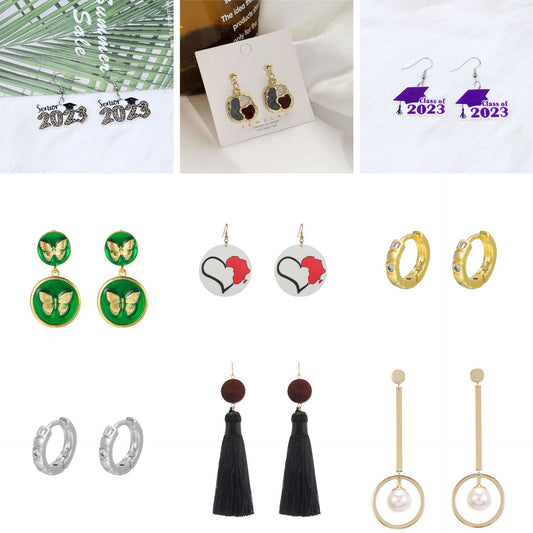 Vintage Bohemian Geometric Wood Tassel Earrings with Stainless Steel Posts
