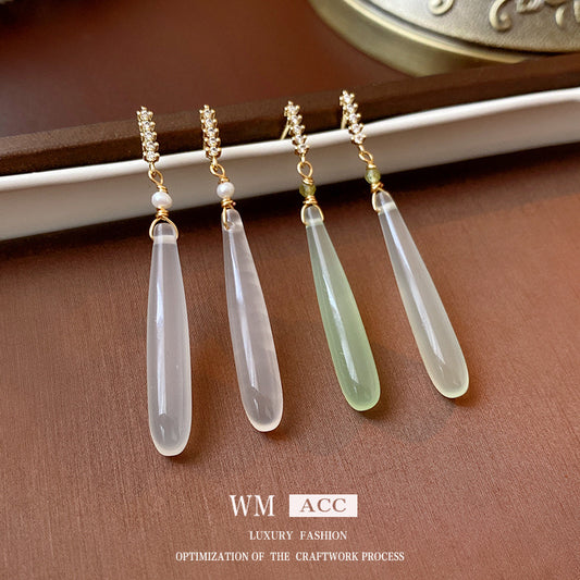 Orecchini a Goccia d'Acqua Eleganti con Zirconi e Perni in Acciaio Inossidabile, Gioielli di Moda in Stile Lusso Minimalista per Donne