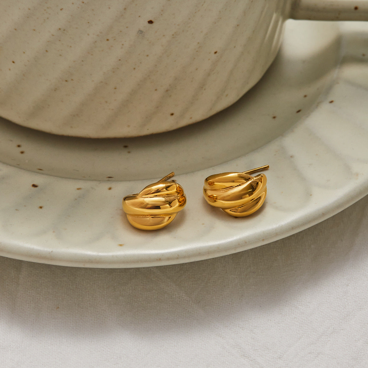 Pendientes de Aro Minimalistas Geométricos de Acero Inoxidable con Acabado Pulido para Mujer