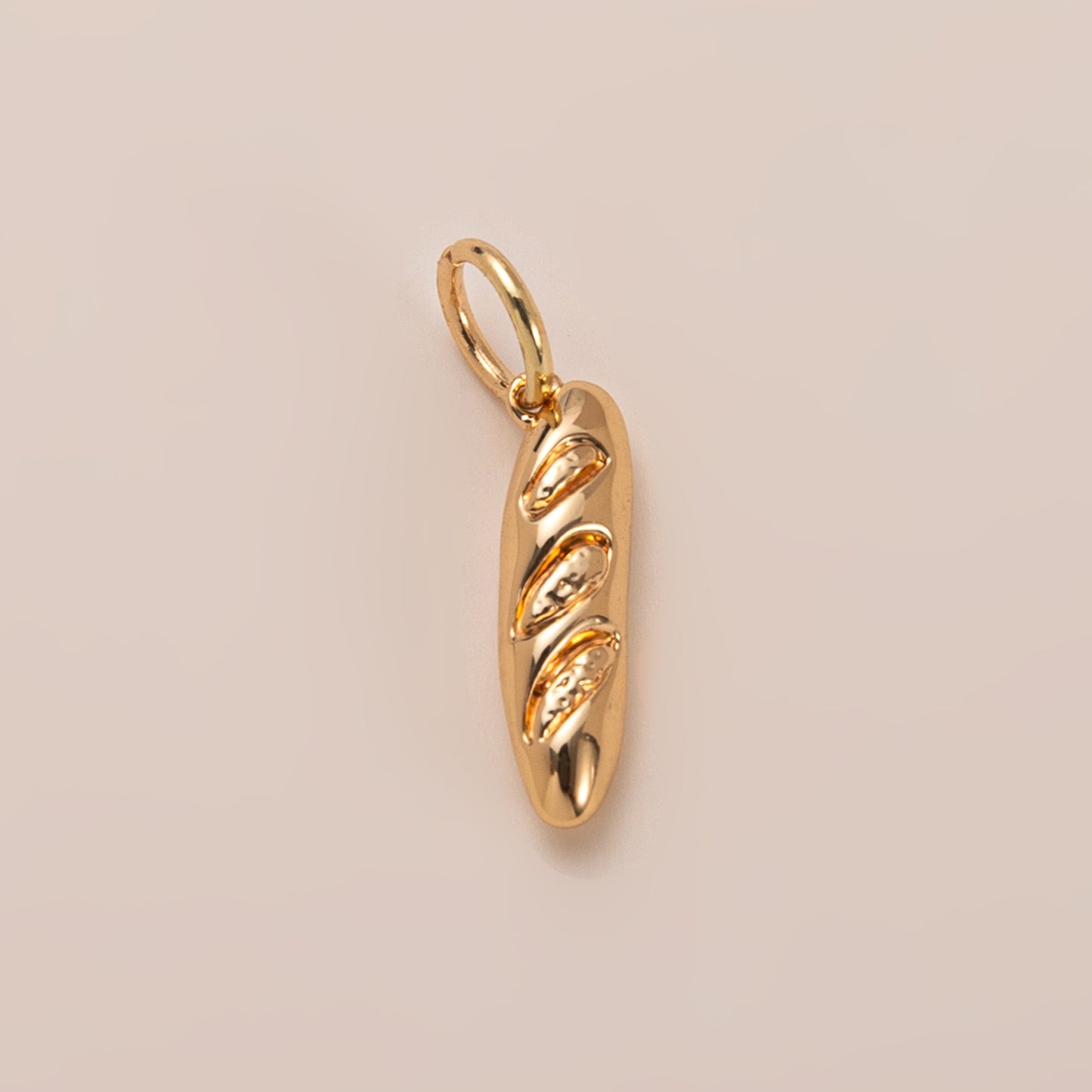 Vintage 14K Gold Plated Brass Fish Charm Bar with Ball Chain