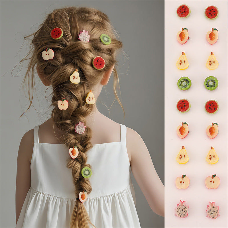 Fermaglio per Capelli a Becco d'Anatra in Resina a Forma di Fiocco in Stile Naturale per Ragazze con Dettagli Arricciati e a Rete