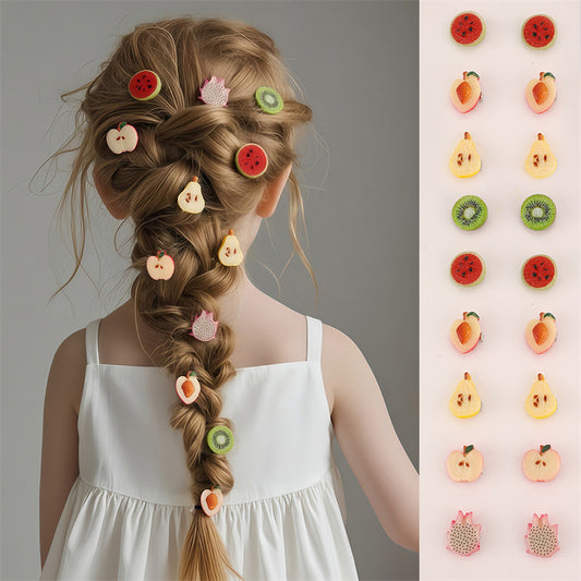 Fermaglio per Capelli a Becco d'Anatra in Resina a Forma di Fiocco in Stile Naturale per Ragazze con Dettagli Arricciati e a Rete