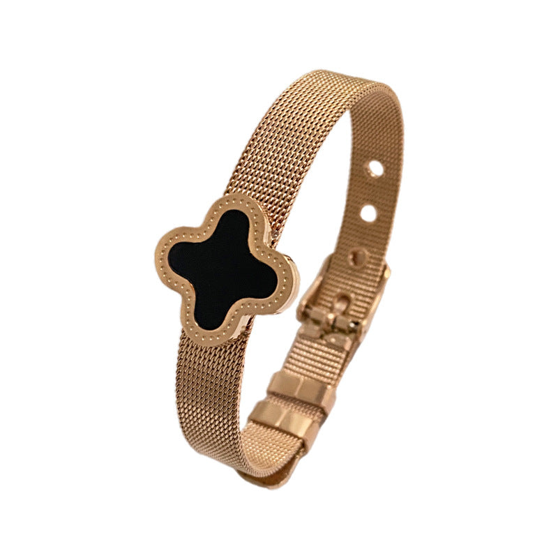 Geometric Star Titanium Steel Plated Cable Chain Bracelet