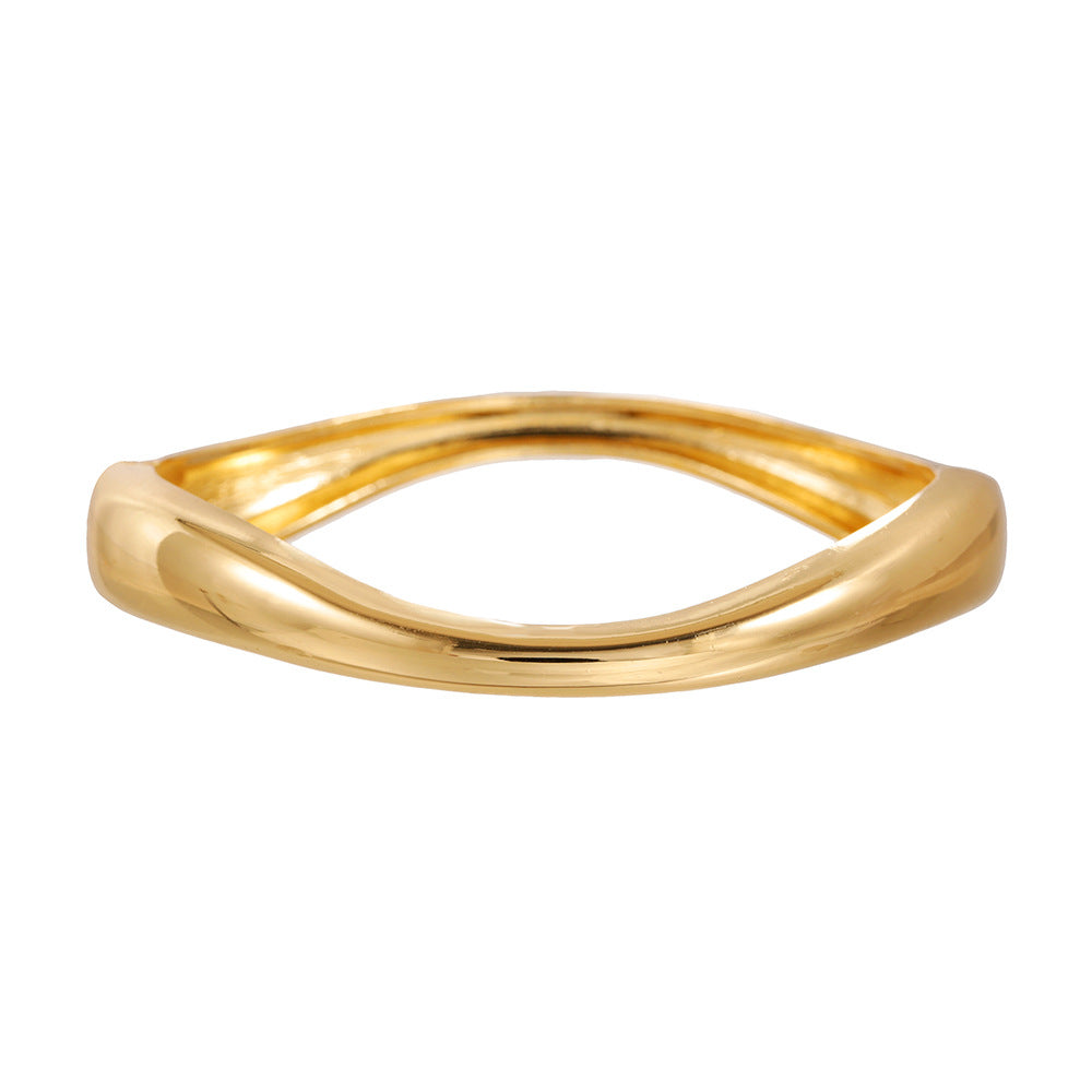 Geometric Round Plated Alloy Open Cuff Bracelet
