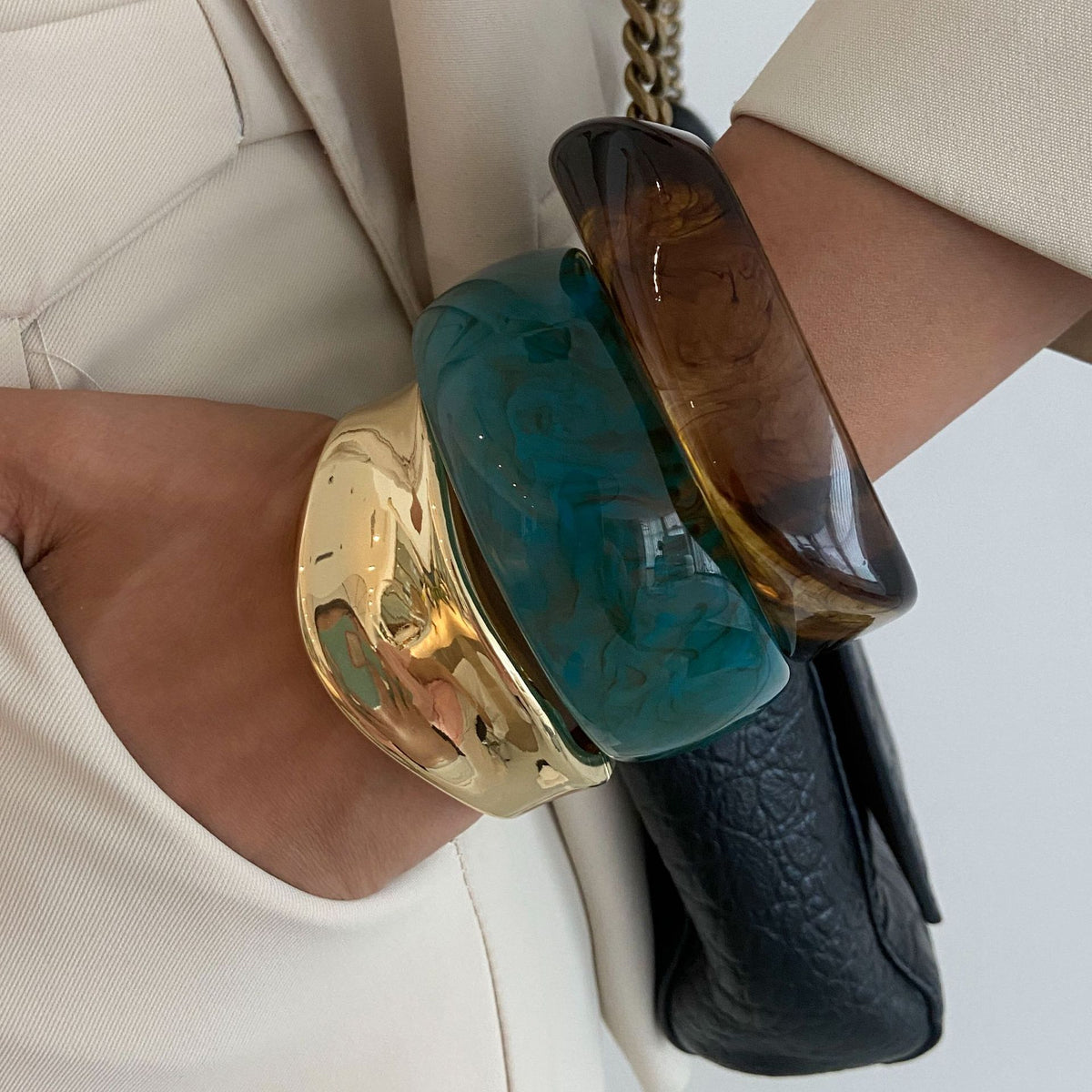 Vintage Marble Texture Geometric Alloy Plated Bangle Bracelet