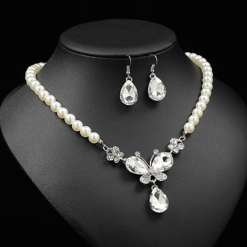 Set di Collane con Ciondoli Minimalisti in Lega Dolce con Charms di Orso, Maiale e Animali, con Dettagli in Strass su Catena di Perle per Donna