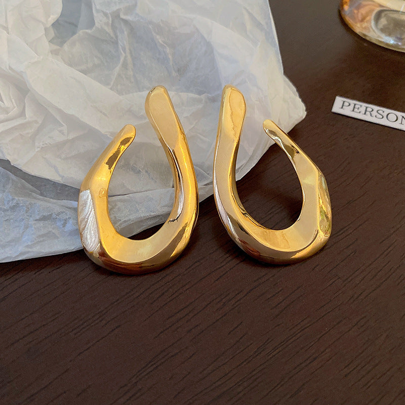 Orecchini pendenti da donna con perle, conchiglie, design geometrico e stile vintage, placcati in oro