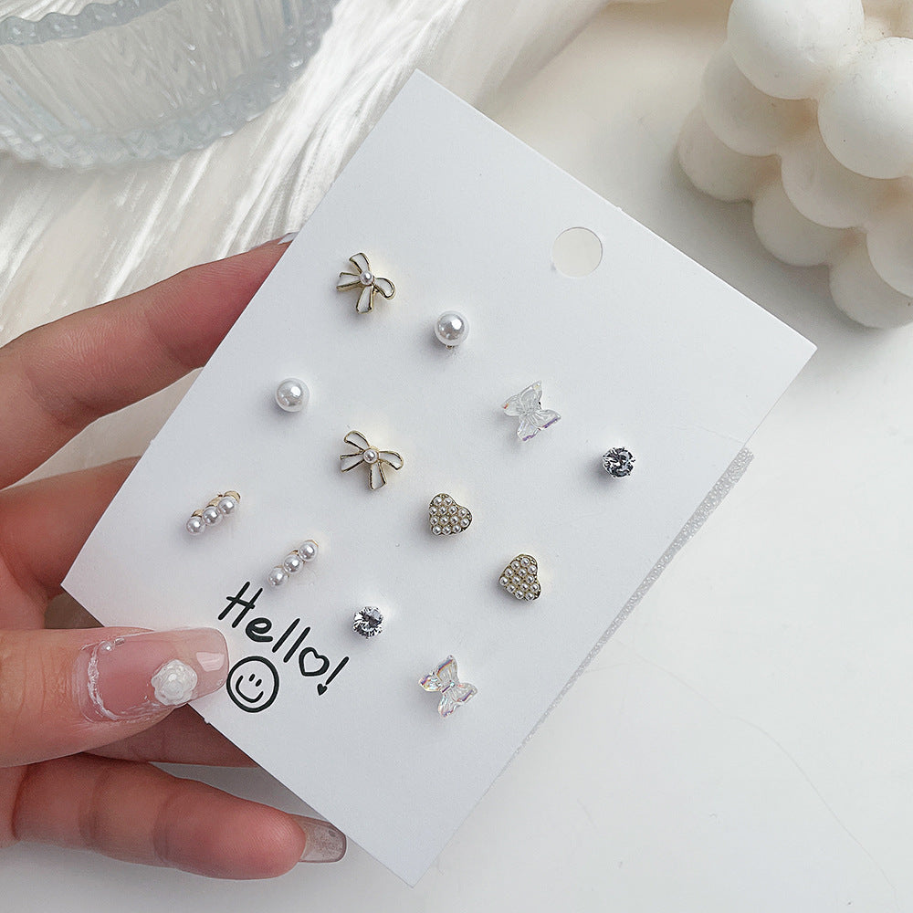 Sweet Ceramic Fruit Heart Butterfly Stud Earrings with Stainless Steel Posts
