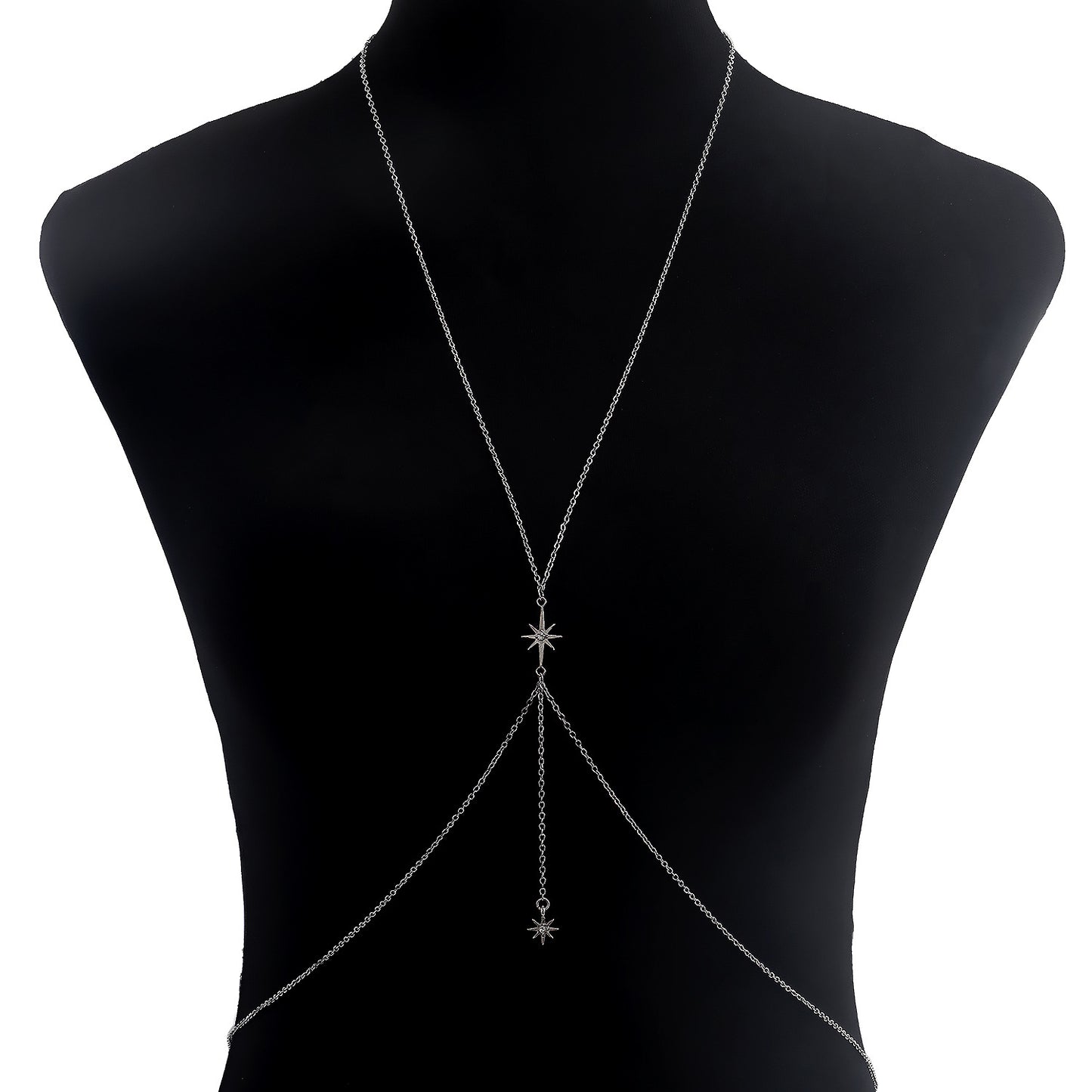 Minimalist Hexagram Body Chain for Women with Alloy Pendant and Plated Finish