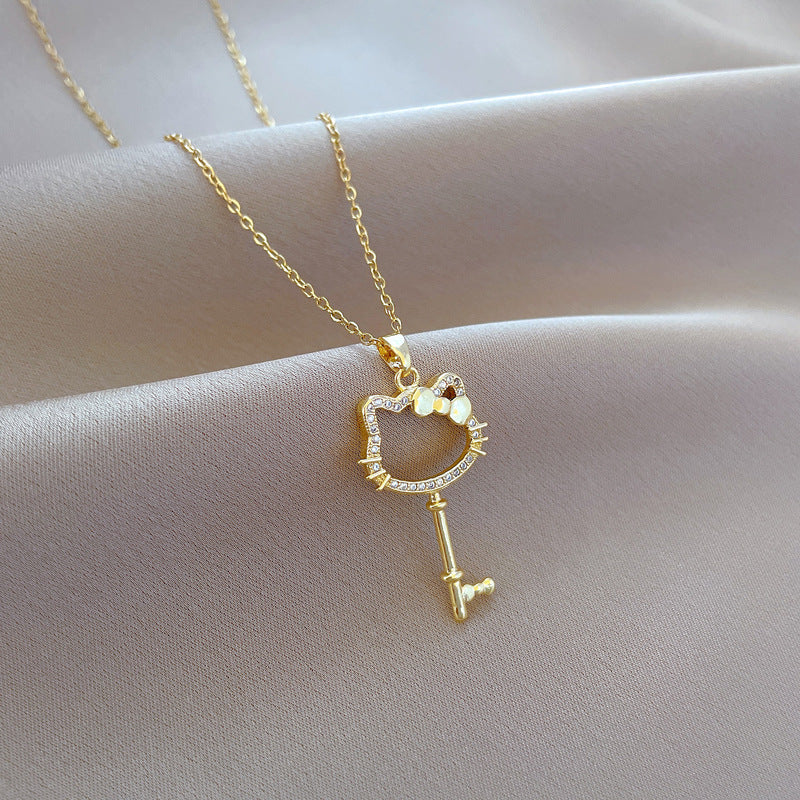 Collana con pendente a farfalla geometrica con strass per uomo e donna in acciaio al titanio
