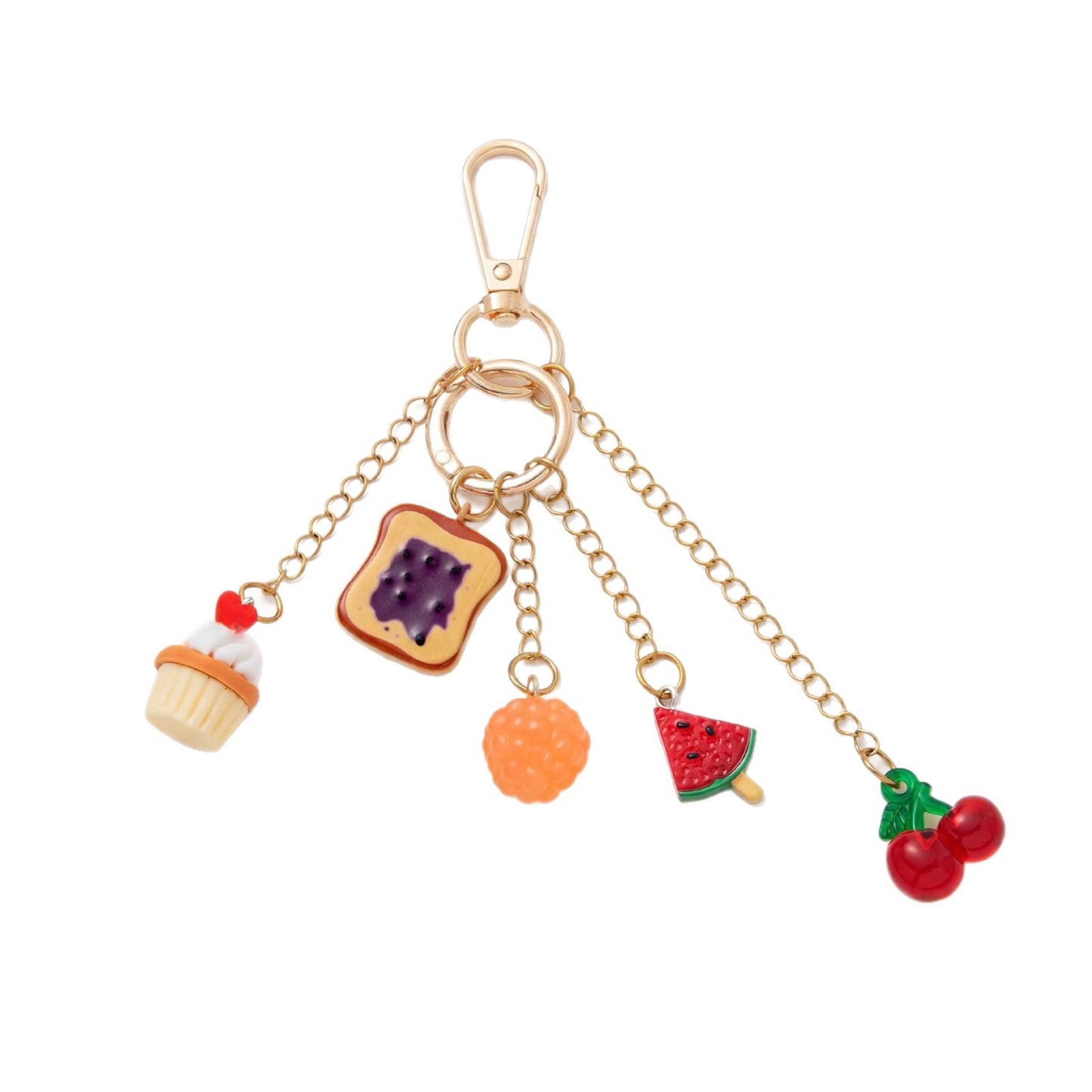 Sweet Acrylic Food Shape Bag Chain Charm with Fruit Pattern