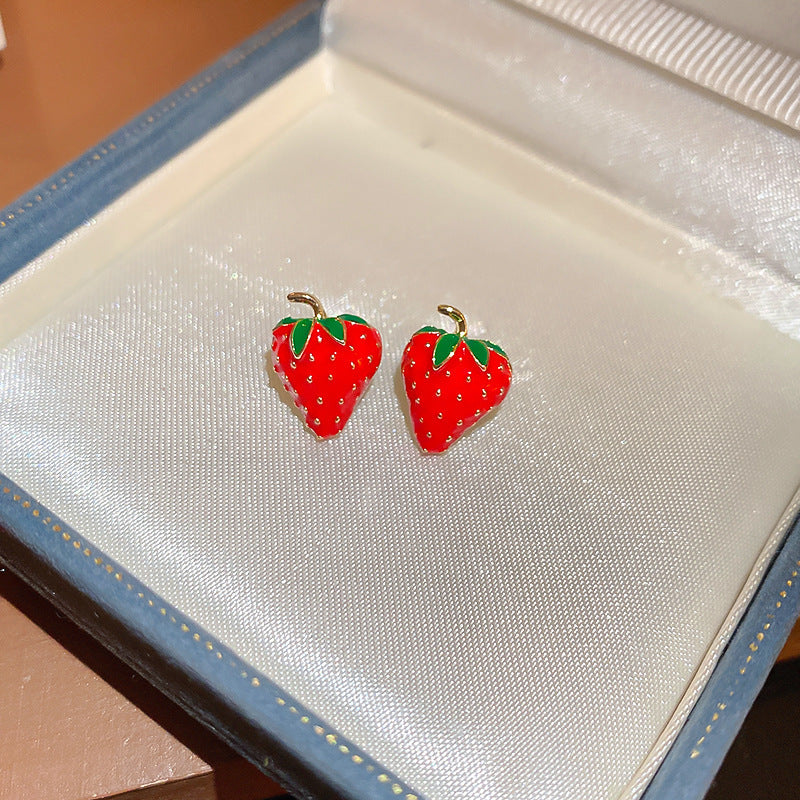 Elegant Geometric Earrings for Women with Enamel Finish in Copper and Stainless Steel Studs