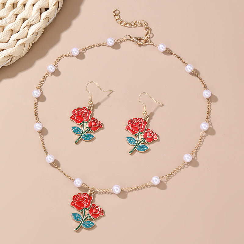 Juego de Collar Minimalista de Aleación en Forma de Lazo con Acabado Esmaltado para Niñas de 3 a 10 Años