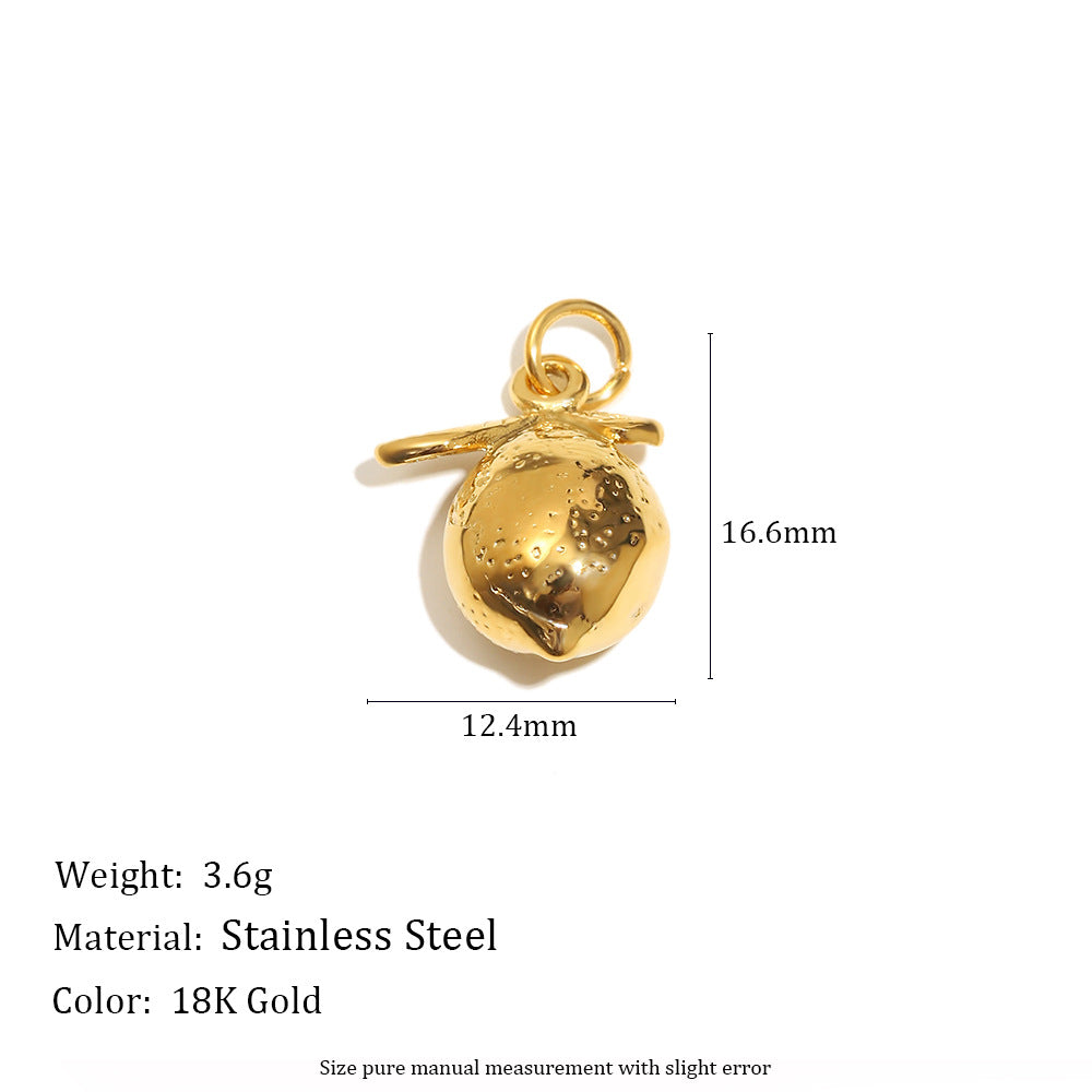 18K Gold Plated Stainless Steel Geometric Donut Charm Bar