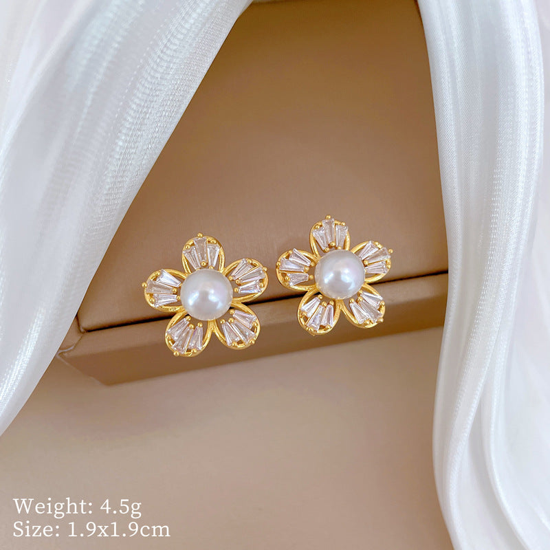 Geometric Stud Earrings for Women with Plated Copper Design, Elegant Long Tassel Drop Earrings, Sweet Style Jewelry