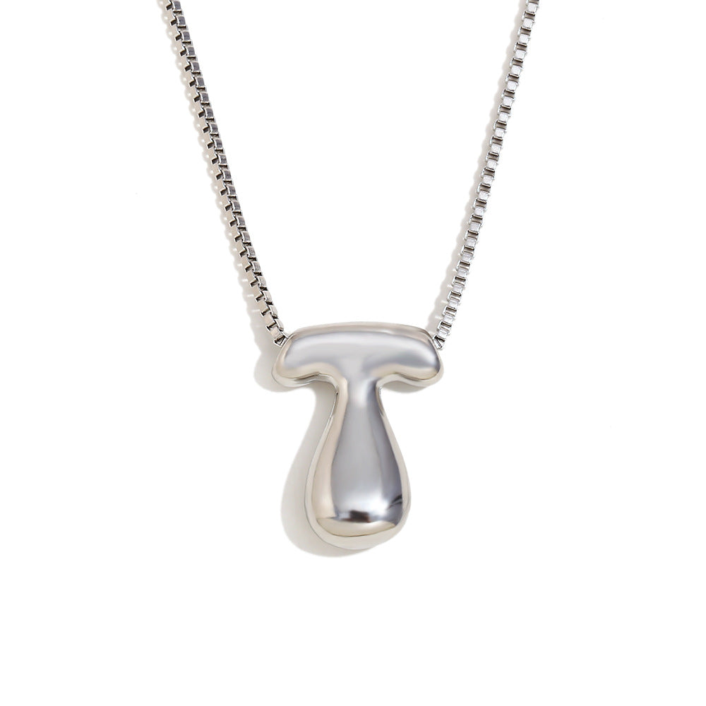 Minimalist Fashion Letter Necklace for Women Stainless Steel Pendant with 18K Gold Plating