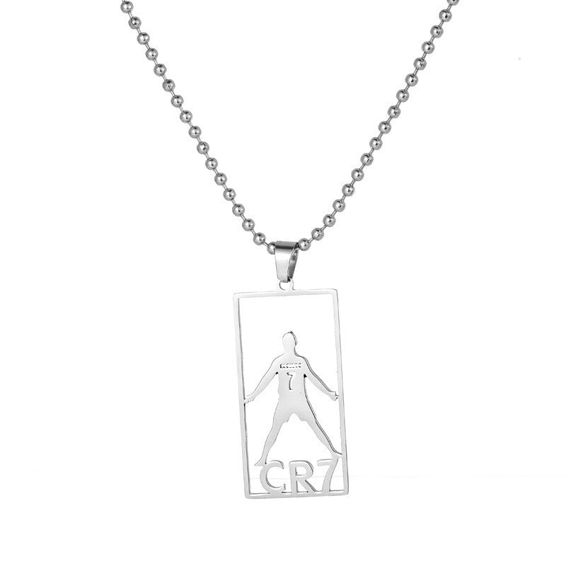Hip-hop Streetwear Polished Titanium Steel Round Geometric Pendant Necklace for Men