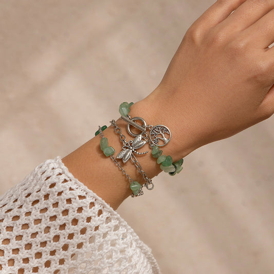 Vintage Bohemian Star Geometric Zinc Alloy Plated Bracelet Set for Women