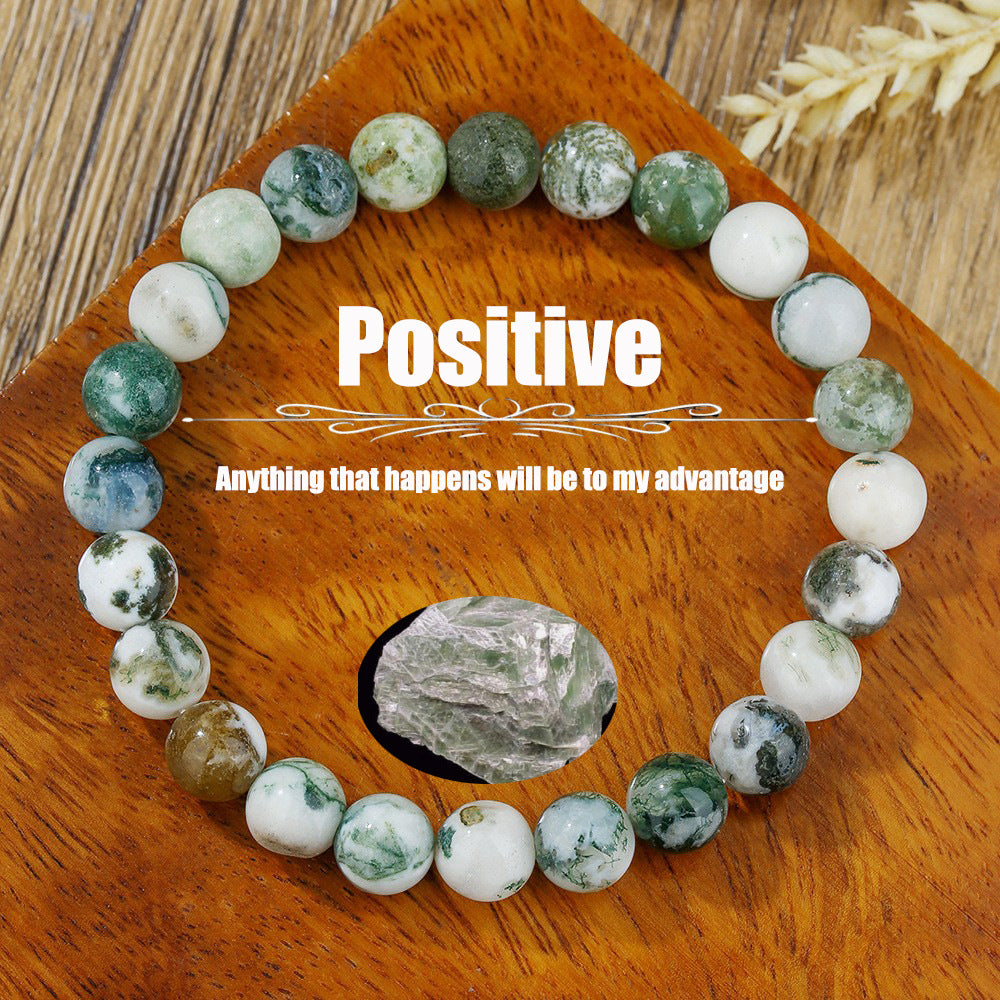 Natural Gemstone Geometric Round Beaded Bracelet Unisex