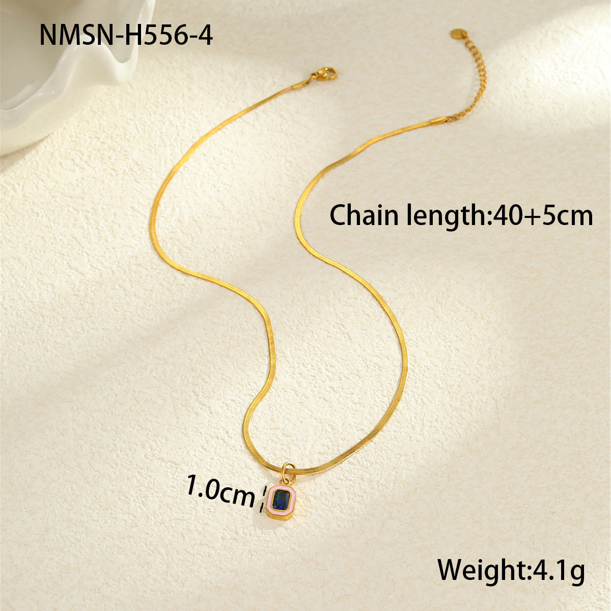 Minimalist Geometric Pendant Necklace in Titanium Steel with 18K Gold Plating for Women