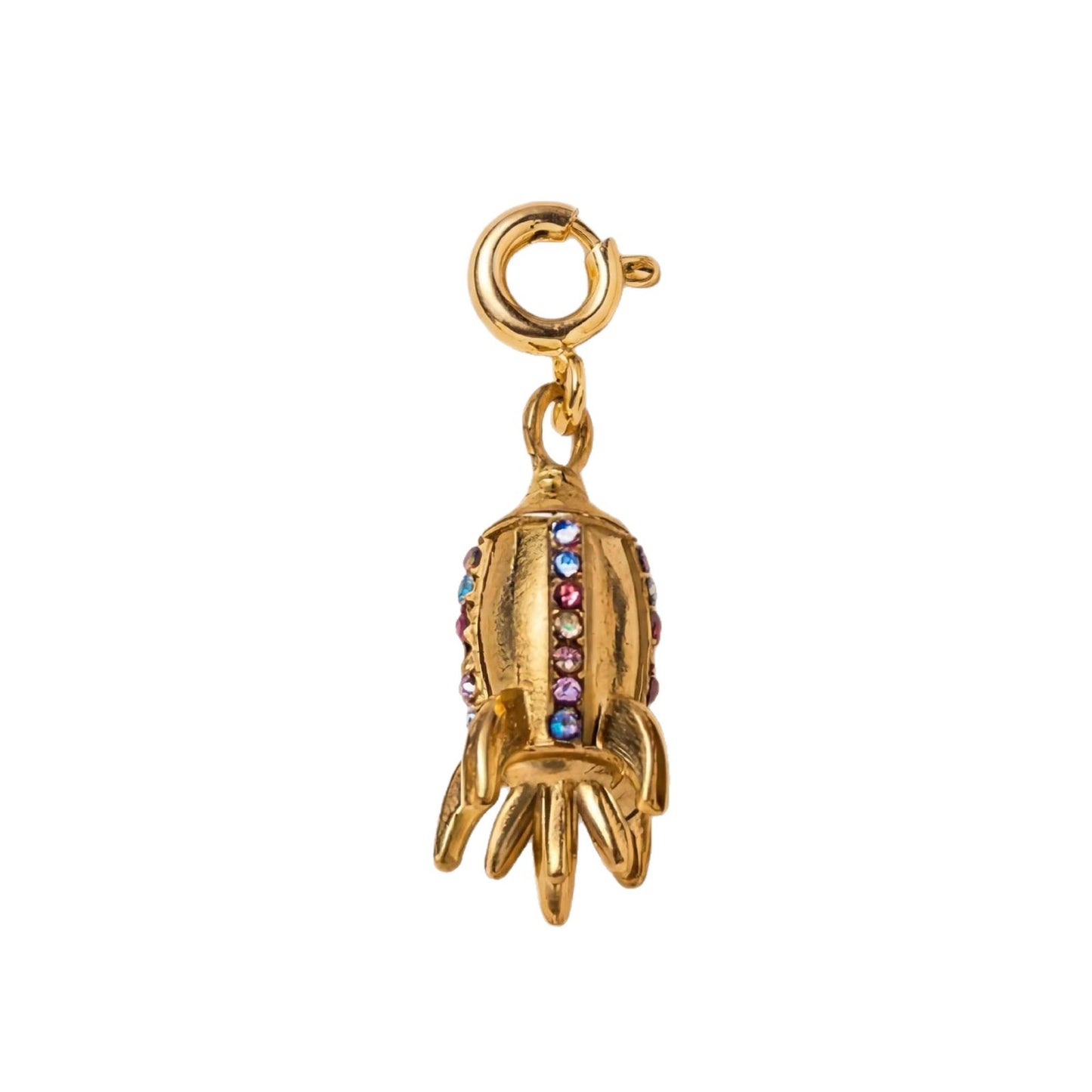 Ciondolo Charm a Barra Minimalista Geometrico in Acciaio Inossidabile con Zirconia Cubica Intarsiata, Placcato Oro 18K