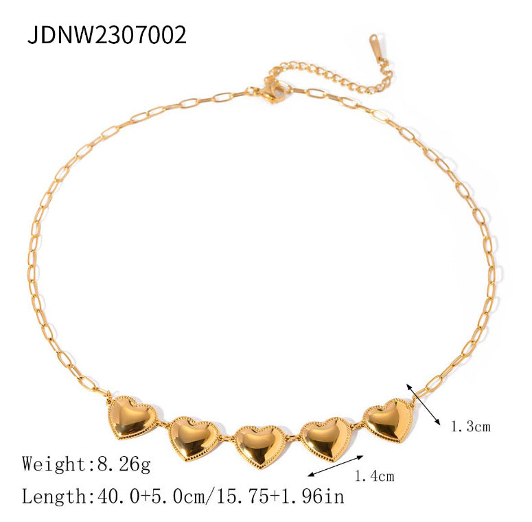 Minimalist Geometric Titanium Steel Pendant Stainless Steel Multi-layer Cable Chain Necklace for Women