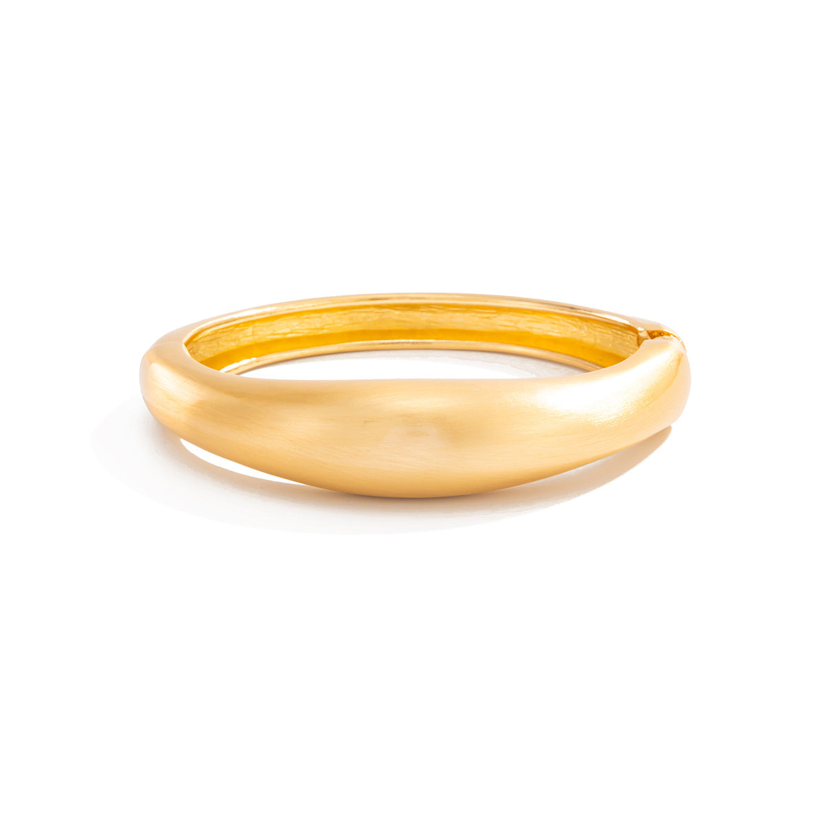 Matte Plated Alloy Oval Geometric Bangle Bracelet for Women