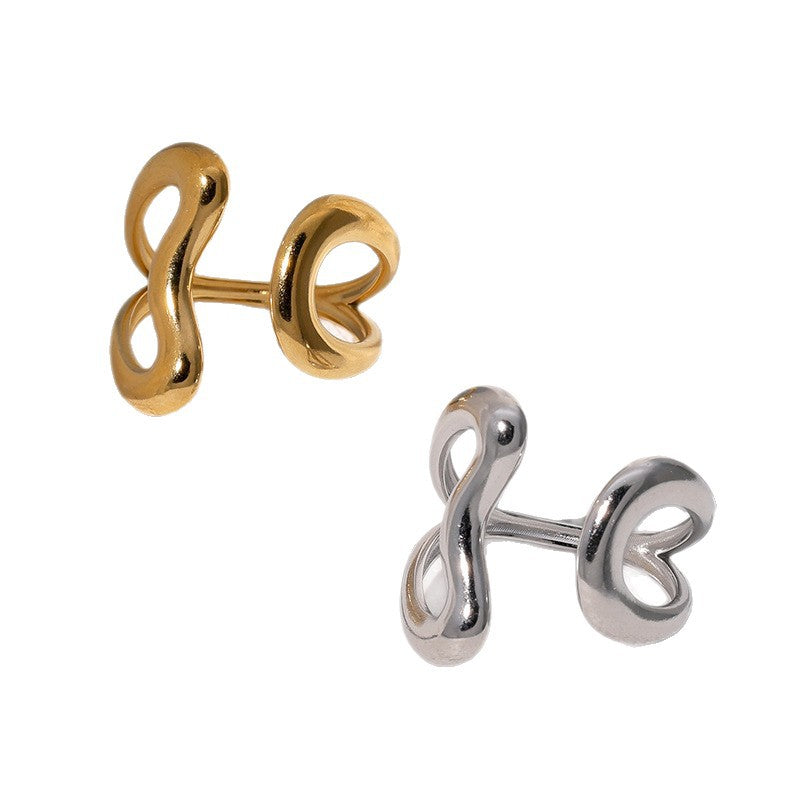Anello aperto geometrico minimalista in acciaio inossidabile placcato oro 18 carati, gioielli di moda da donna