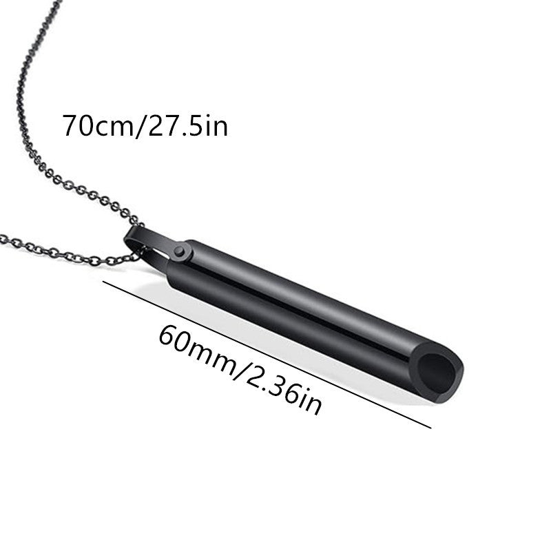 Natural Style Geometric Stainless Steel Pendant Necklace with Titanium Steel Charm and Plated Finish for Mindfulness Breathing and Stress Relief