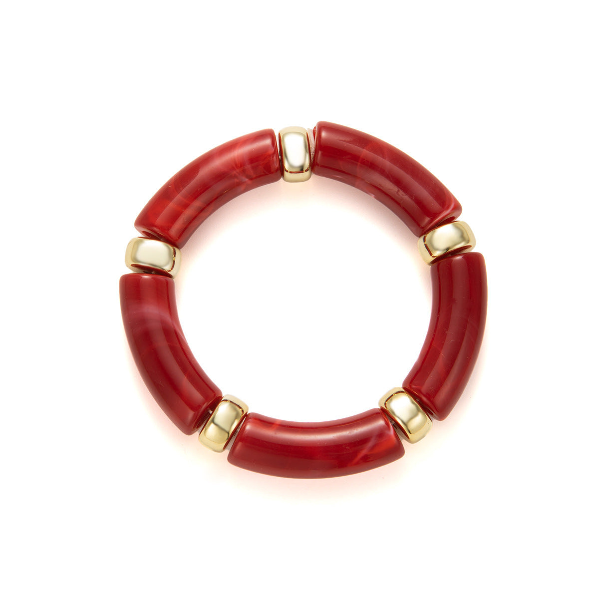 Vintage Polished Acrylic Bracelet with Marble Texture