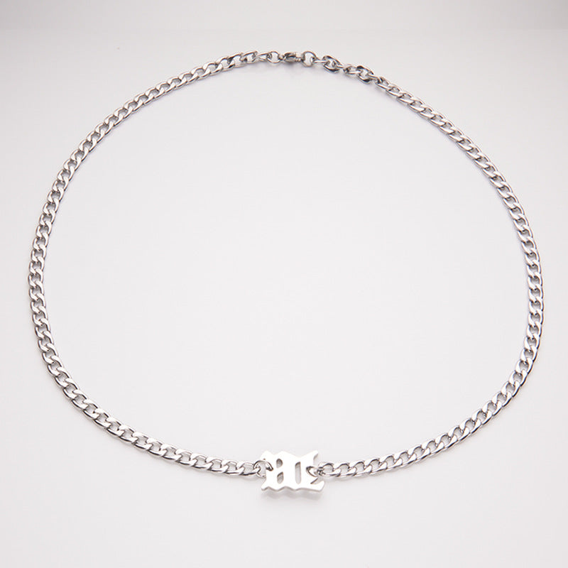 Geometric Cuban Link Necklace in Stainless Steel with Electroplated Finish for Unisex Daily Wear