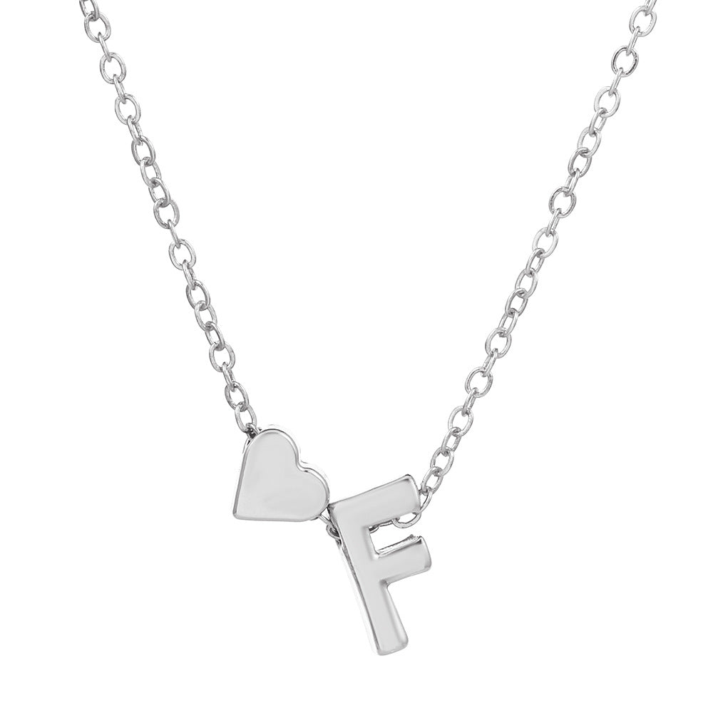 Sweet Heart Letter Alloy Plated Necklace Singapore Chain for Women