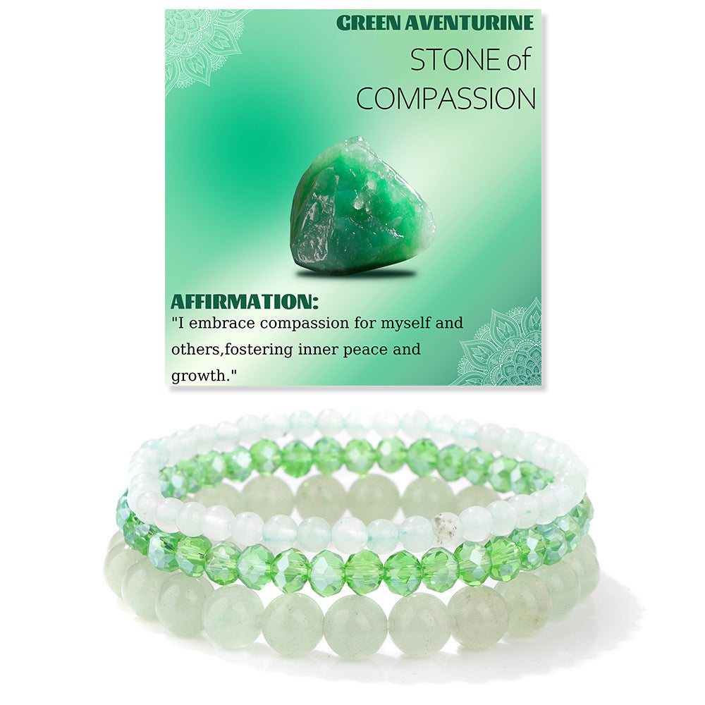 Minimalist Sweet Geometric Gemstone Beaded Stretch Bracelet Set
