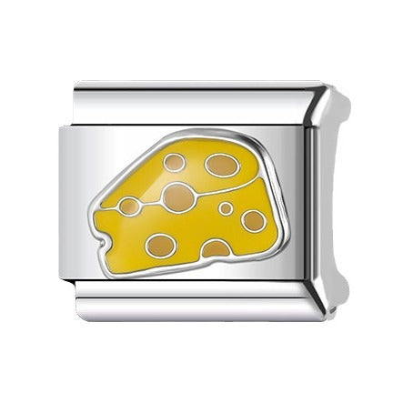Vintage Sweet Stainless Steel Plated DIY Charm Bar Bracelet with Food Pattern
