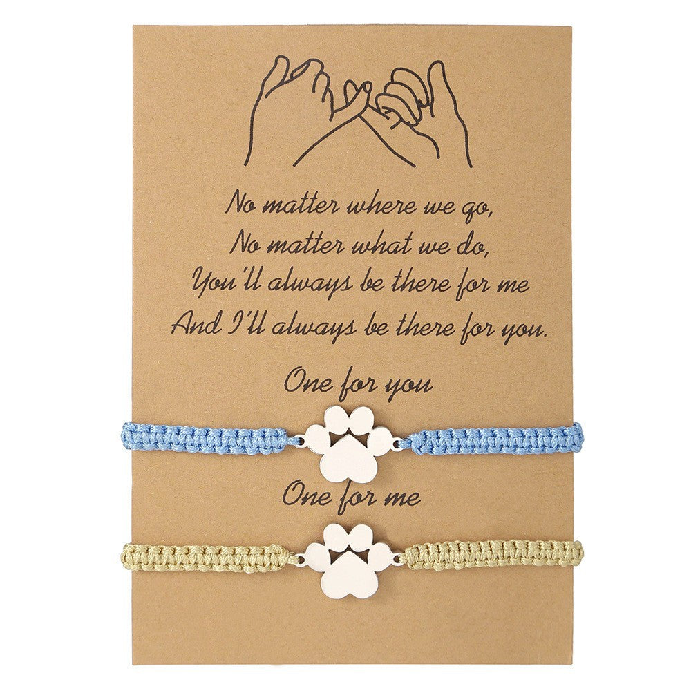 Geometric Stainless Steel Woven Friendship Bracelet Set for Unisex
