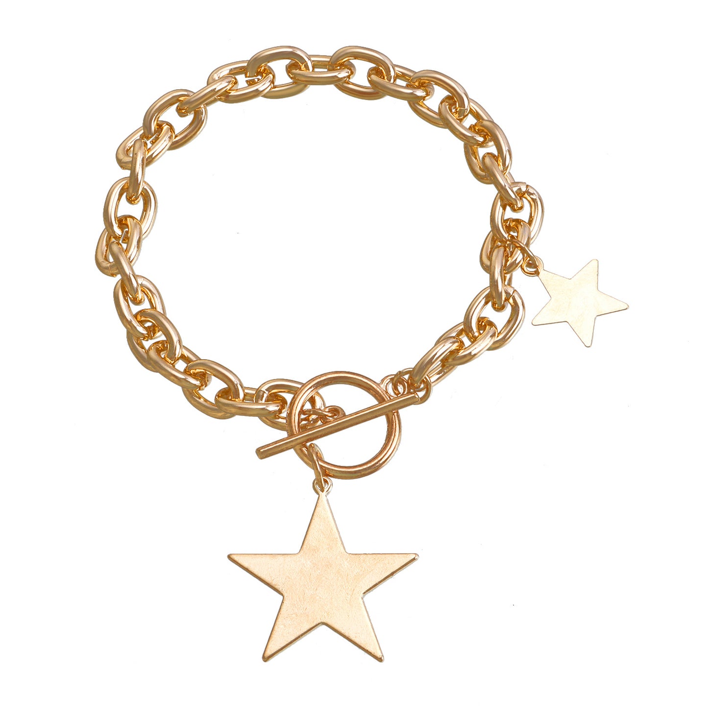 Minimalist Geometric Star Pendant Necklace Set for Women with Alloy Chain and Electroplated Finish