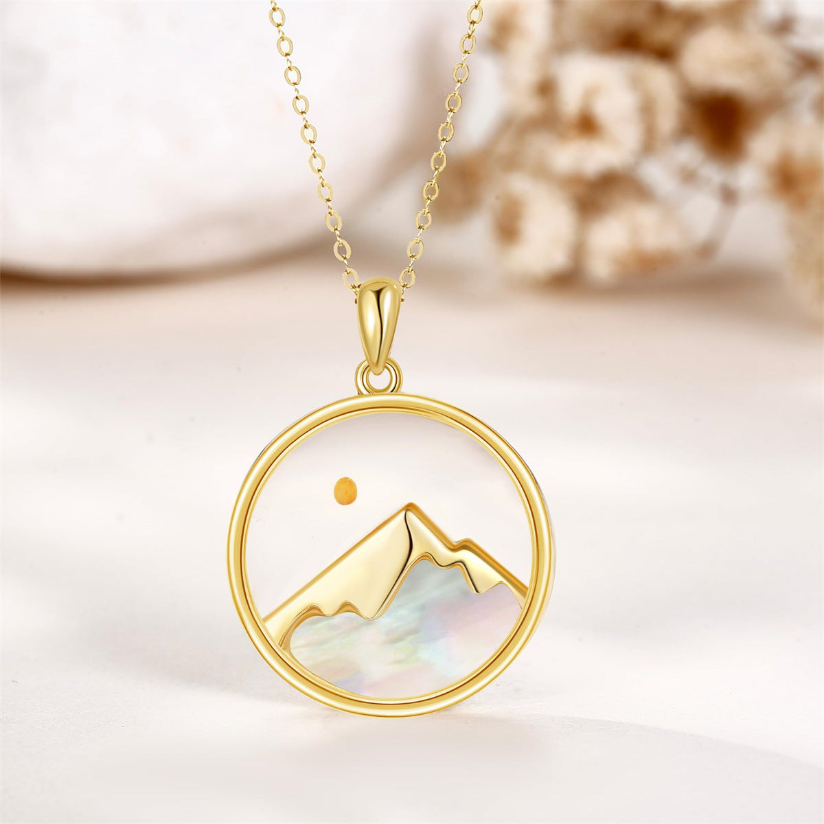 Natural Minimalist Geometric Stainless Steel Pendant Necklace with Titanium Steel Charm and Electroplated Finish for Women